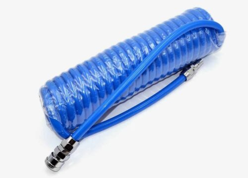 Пневмотрубка спиральная полиуретановая PU95 12х8 мм L 15 м (10 атм, голубая) УРТ